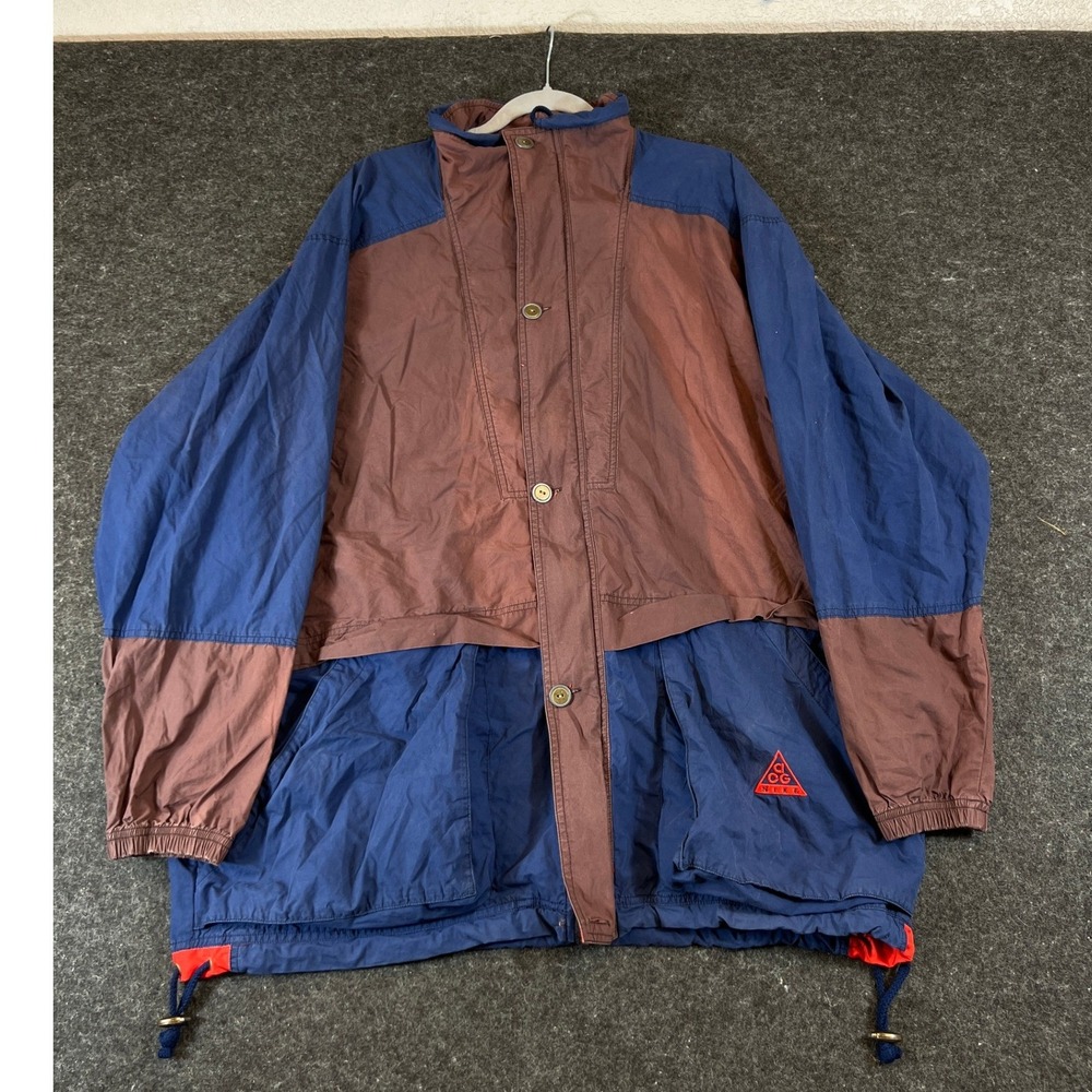 Vintage Nike ACG Colorblock Windbreaker Jacket Mens XL Navy Brown F51204TST